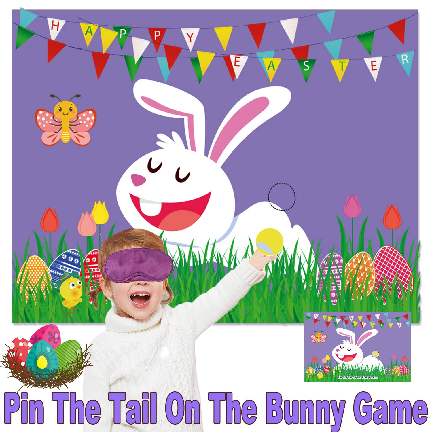 funnlot easter games kids pin tail bunny poster
