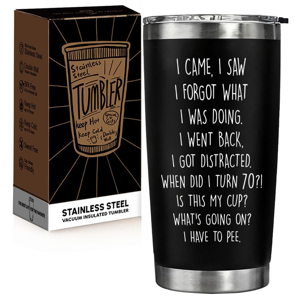 Funny 70th birthday gift 20oz stainless steel tumbler