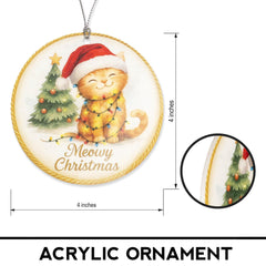 Funny cat ornament with story card gift-ready