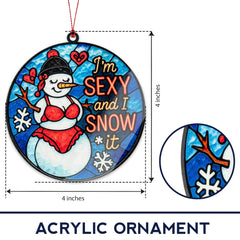 Funny Christmas Humor ornament display in packaging