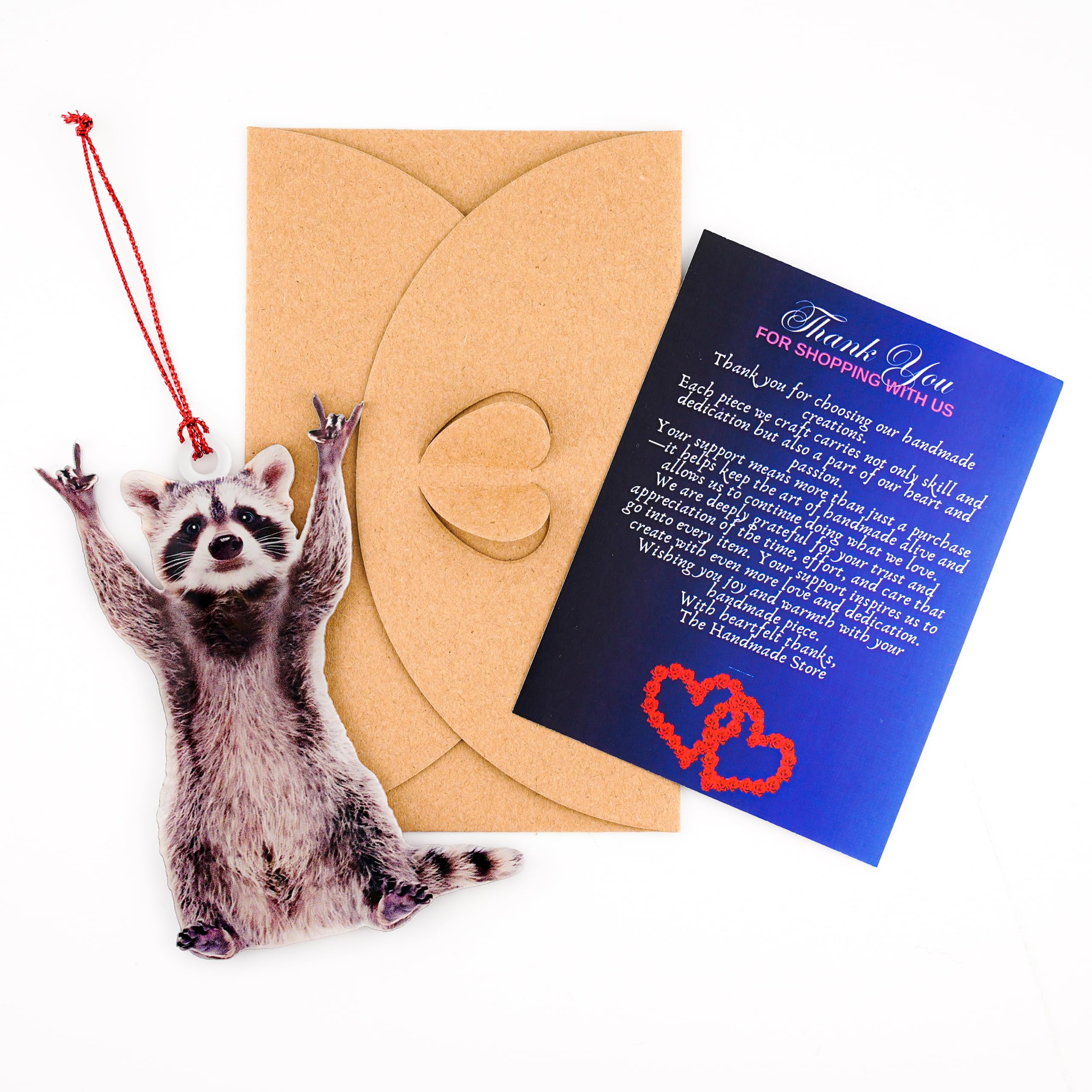 Rock raccoon ornament featuring a guitar for music lovers