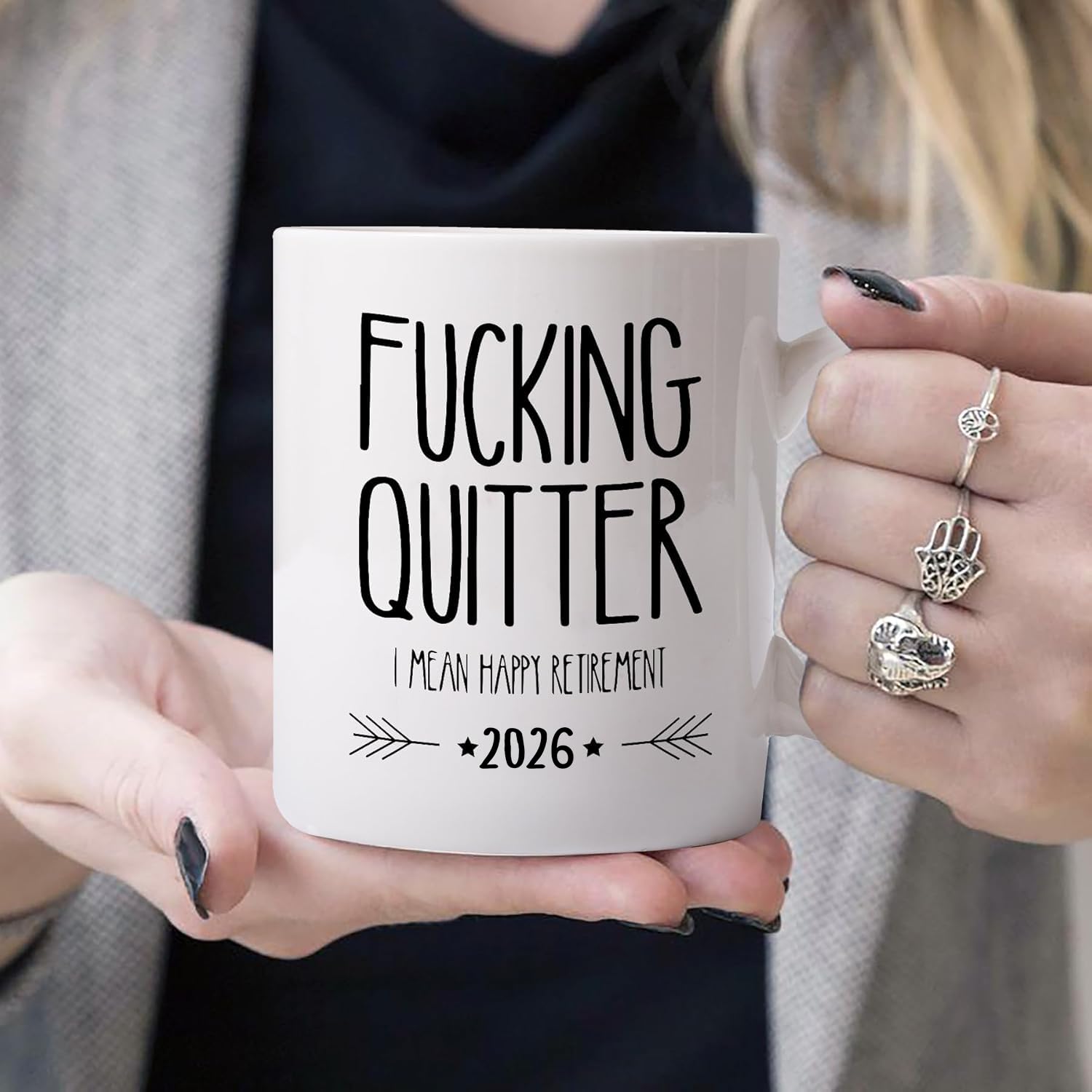 Funny coffee mug retirement with lead-free ink print