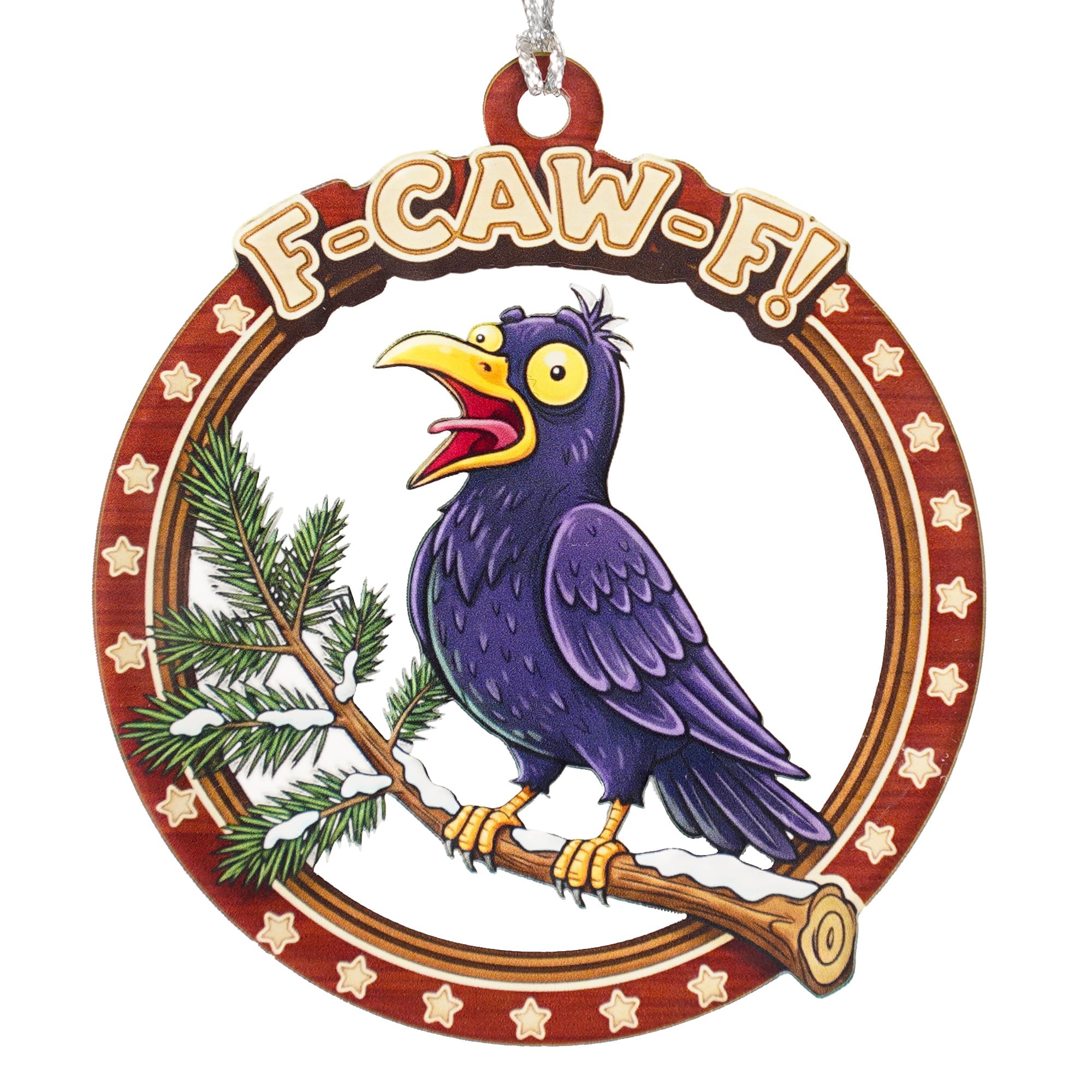 Funny Crow Ornament F-Caw-F for Christmas tree