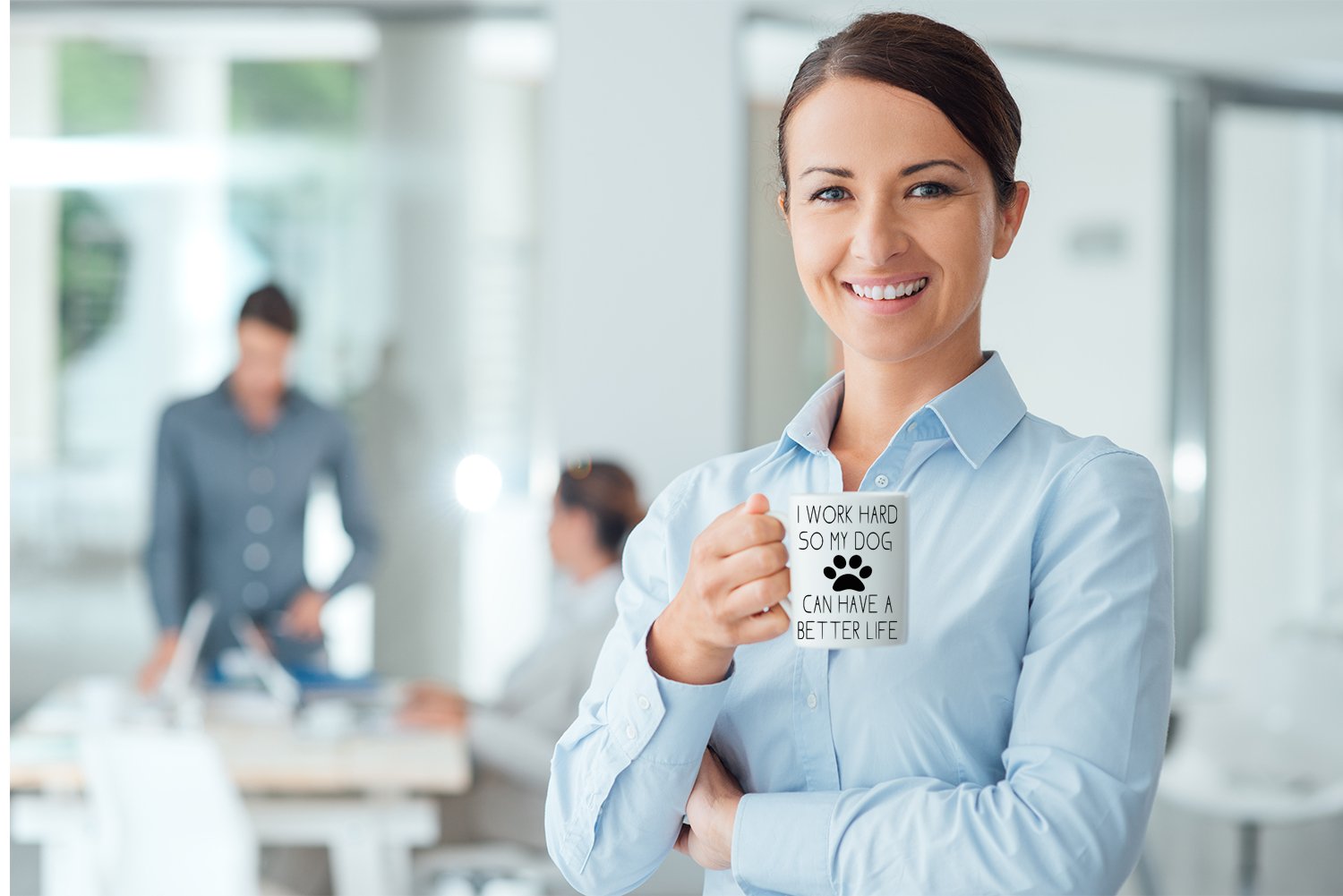 Funny dog mug packaging image