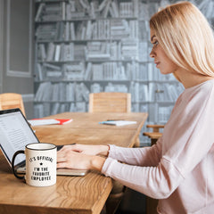 Funny employee gifts mug with cheeky design