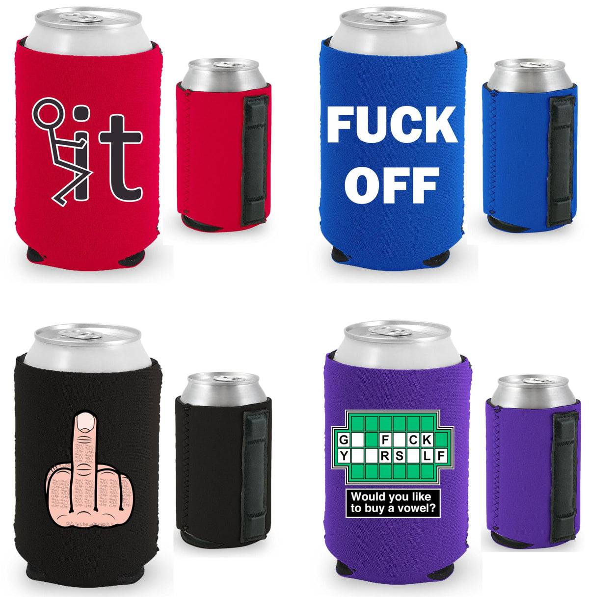 Funny F*ck magnetic can coolie with magnets on one side