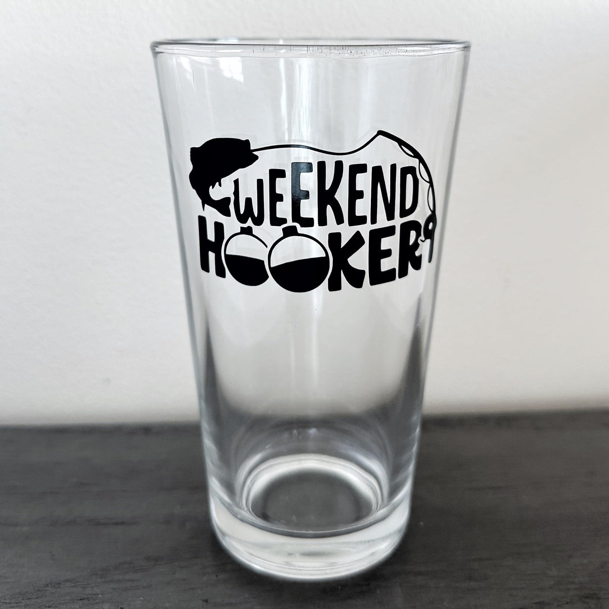Funny Fisherman Glass 16oz pint tumbler product image