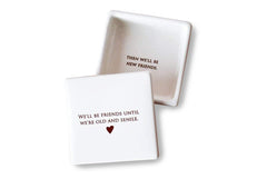 Keepsake box 3x3x1.5 inches made of earthenware with heart and text