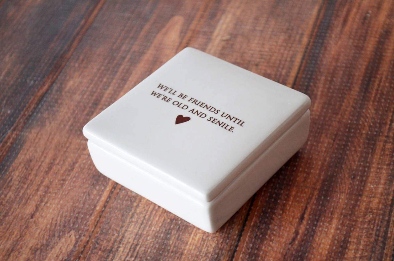 Humorous friendship gift keepsake box with heart detail