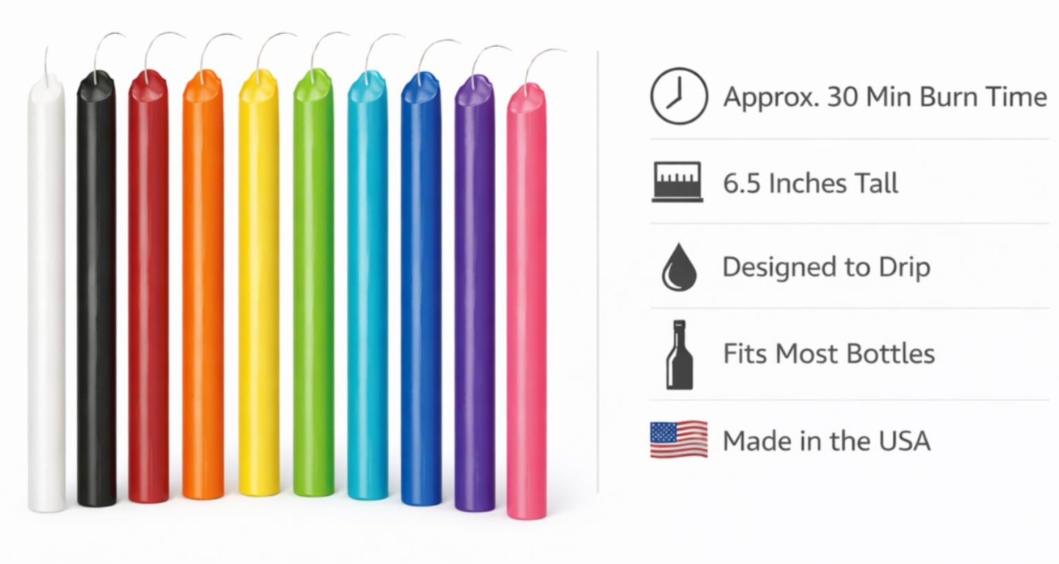 Drip Candles unscented cylindrical 6.5 inch