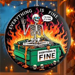 Funny holiday ornament 2025 dumpster fire design