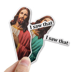 Funny Jesus I Saw That Magnets red and green 2-pack