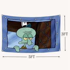 Funny meme banner octopus flag for dorm room wall hanging