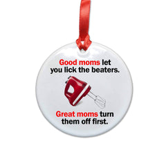 Funny Mom Ceramic Christmas Tree Ornament 2.85 inch diameter