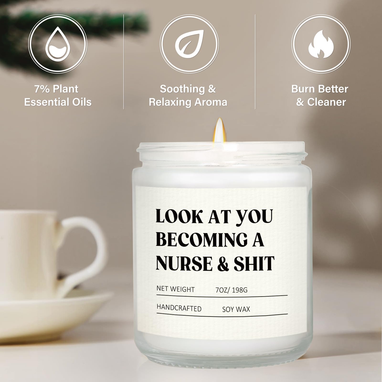 Funny nurse candle with humorous quotes