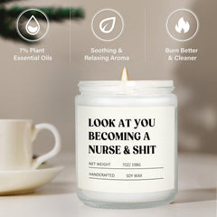 Funny nurse candle with humorous quotes