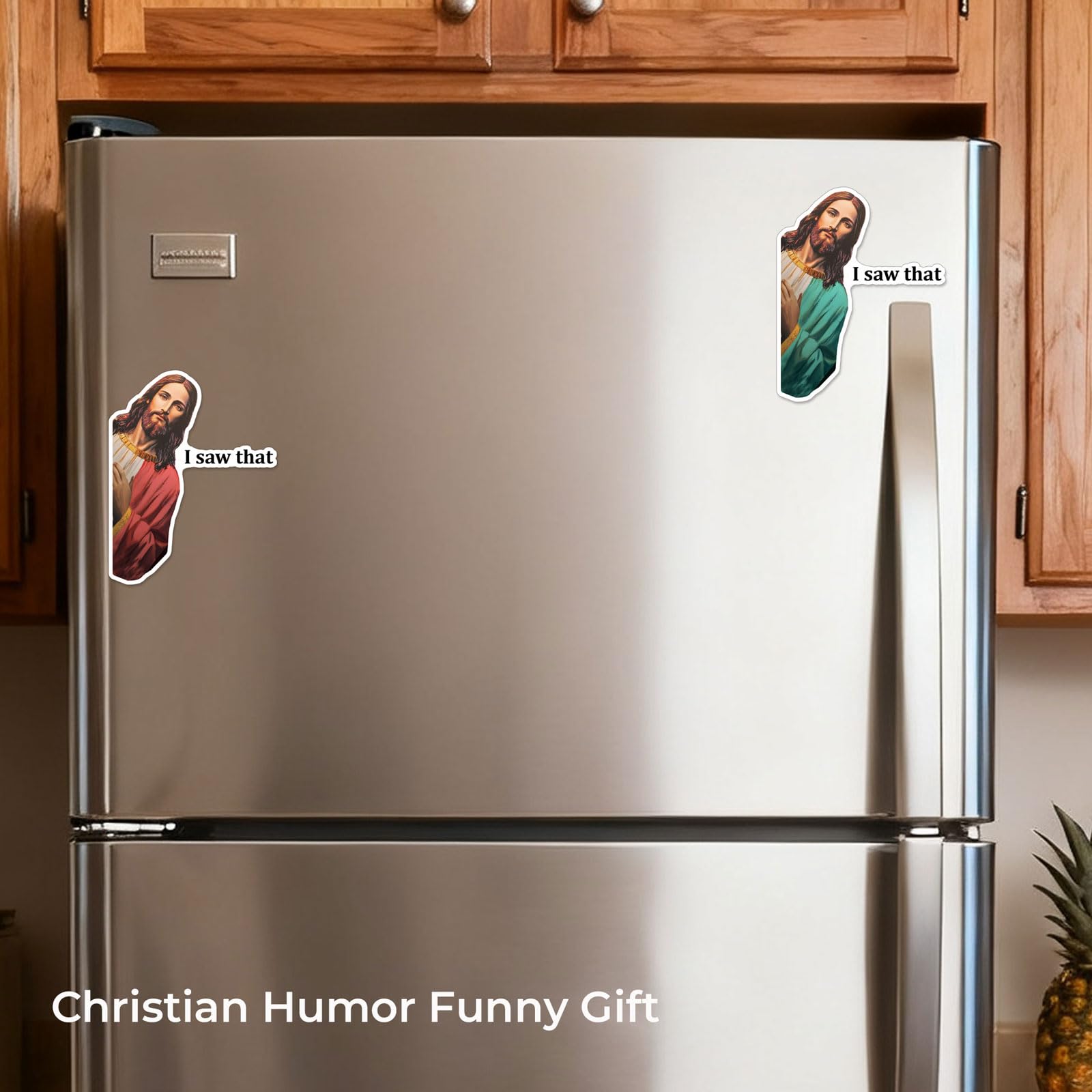 Christmas decor magnet with Jesus humor