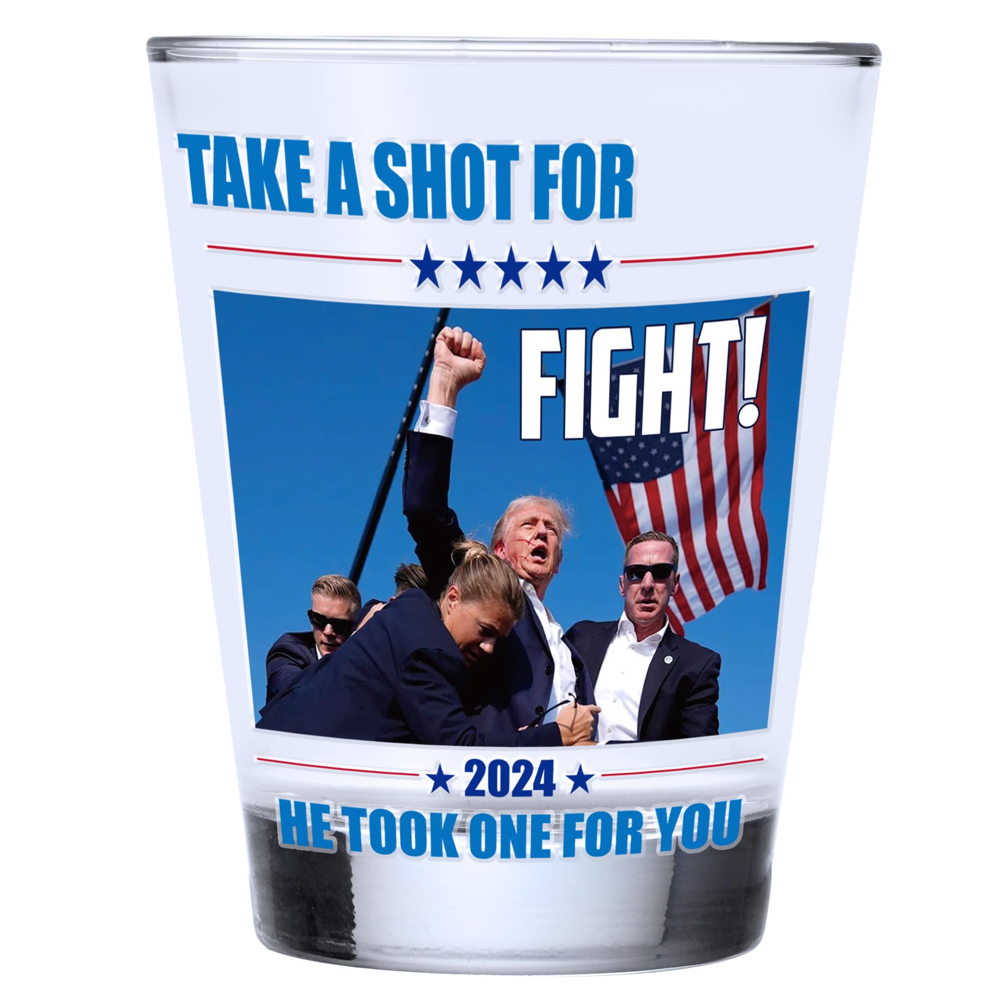 Funny Shot Glasses 2 oz fist pump American flag design