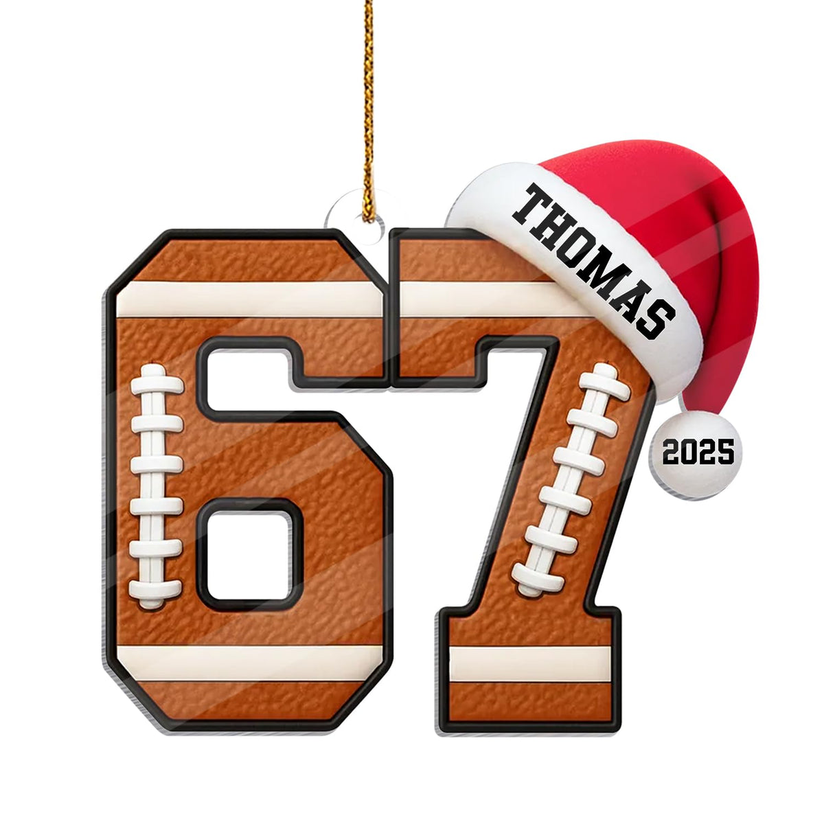 Funny Six Seven 67 Sports Ornament acrylic with personalized name and year