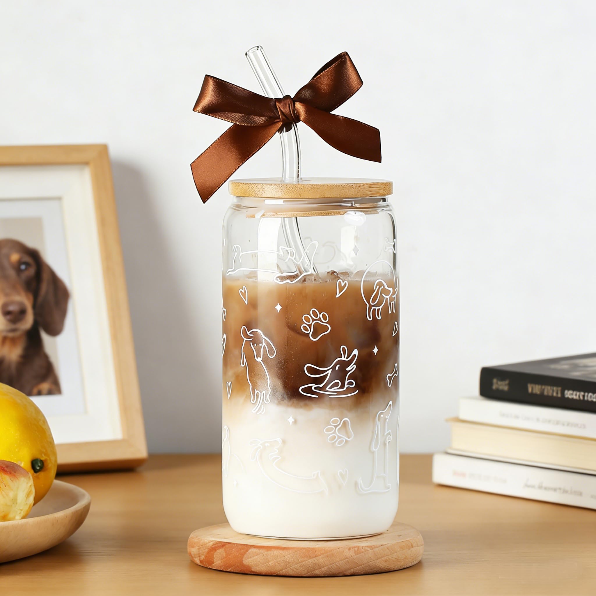 Funny Wiener Dog glass tumbler for dog lovers