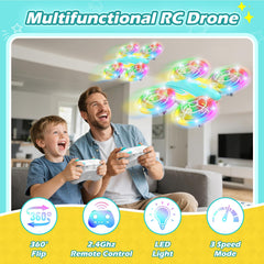 FUNPX LED RC Drone with remote batteries included gift set window box