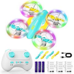 FUNPX LED RC Drone for Kids 6+ blue yellow product image