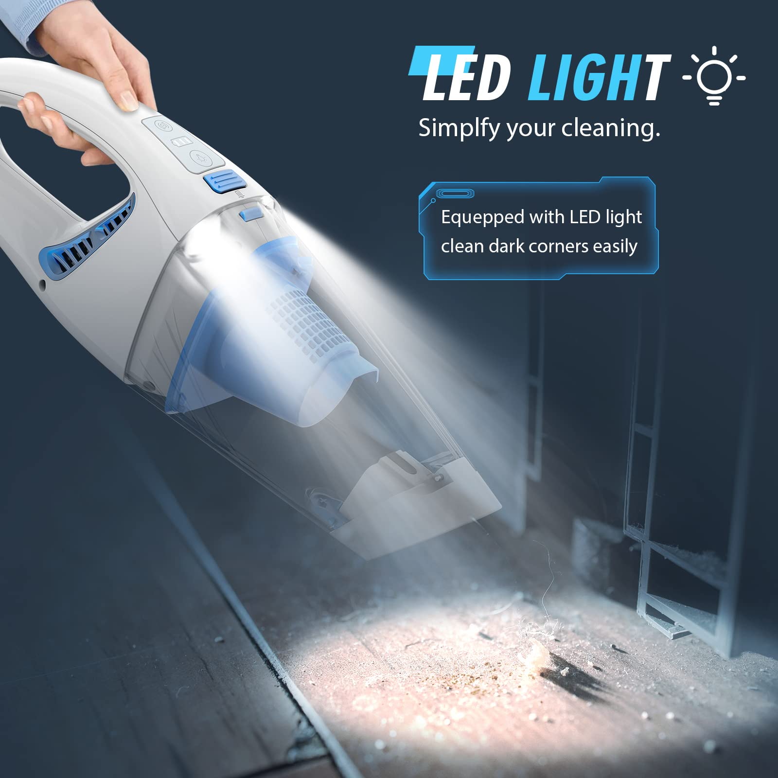 Hepa filter on FUOAYOC cordless handheld vacuum