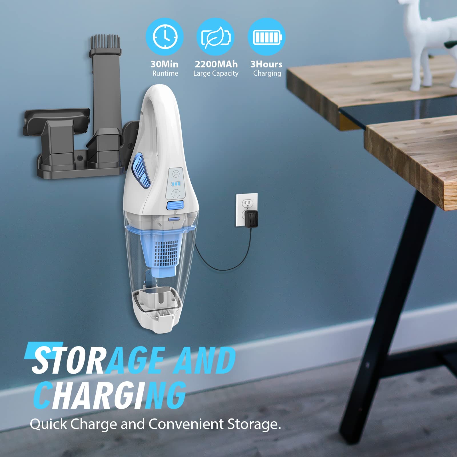 Wall mounted charging stand with FUOAYOC vacuum