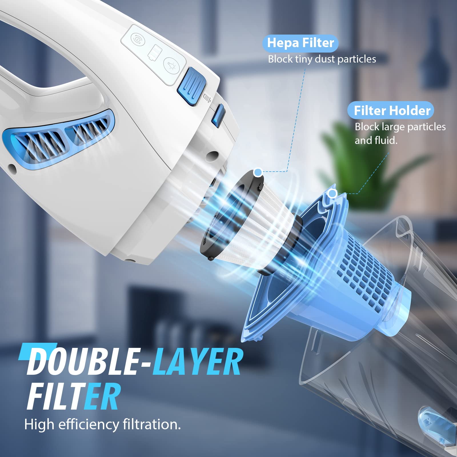 450ml dust box on FUOAYOC handheld vacuum
