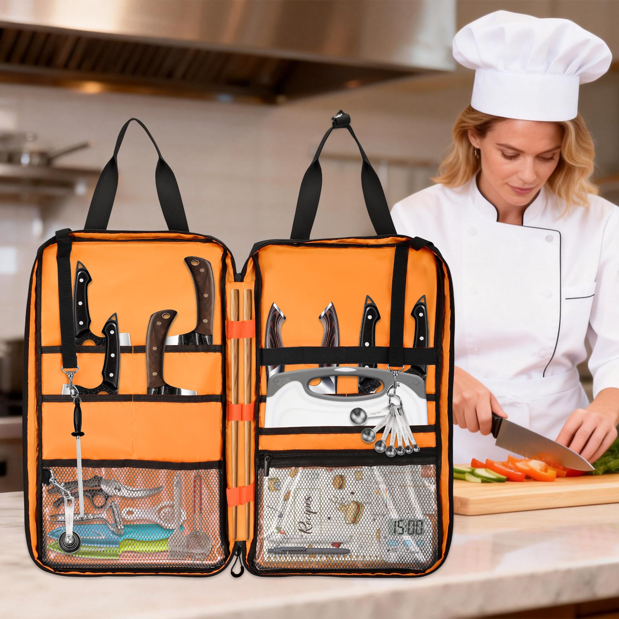 Dimensions of FURIMETY Chef Knife Bag 10 by 18 by 3.5 inches