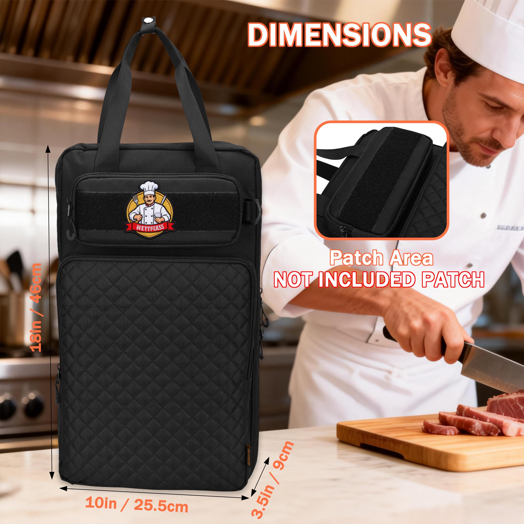 Card slot on back for ID with patch area on FURIMETY knife bag