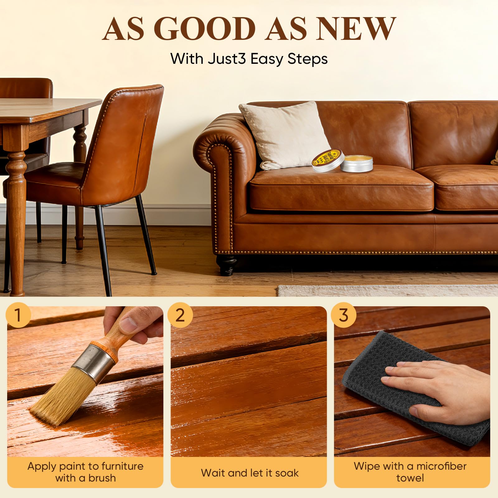 one-step application with premium boar bristle brush