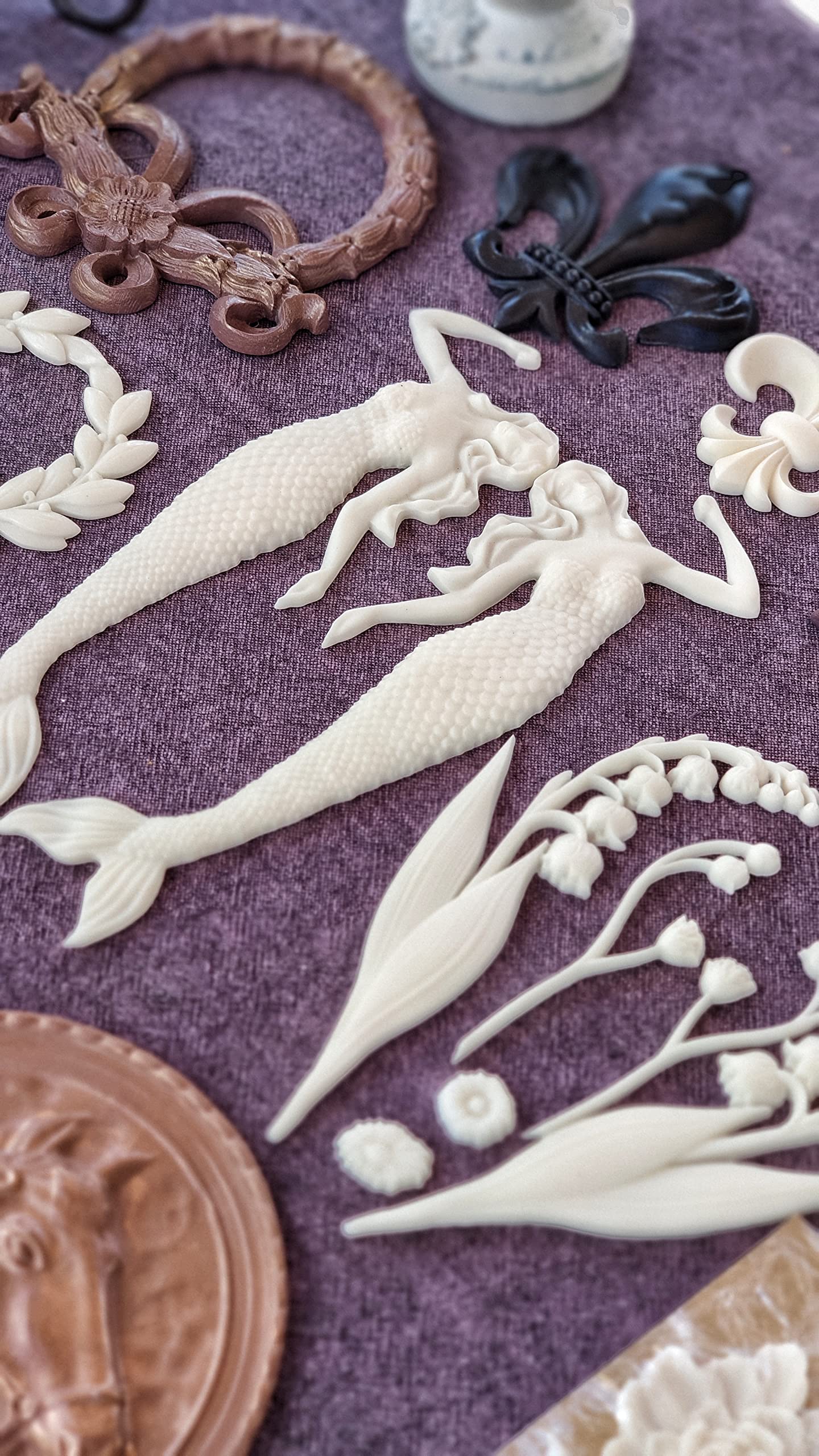 Furniture makeover mermaid applique example white color