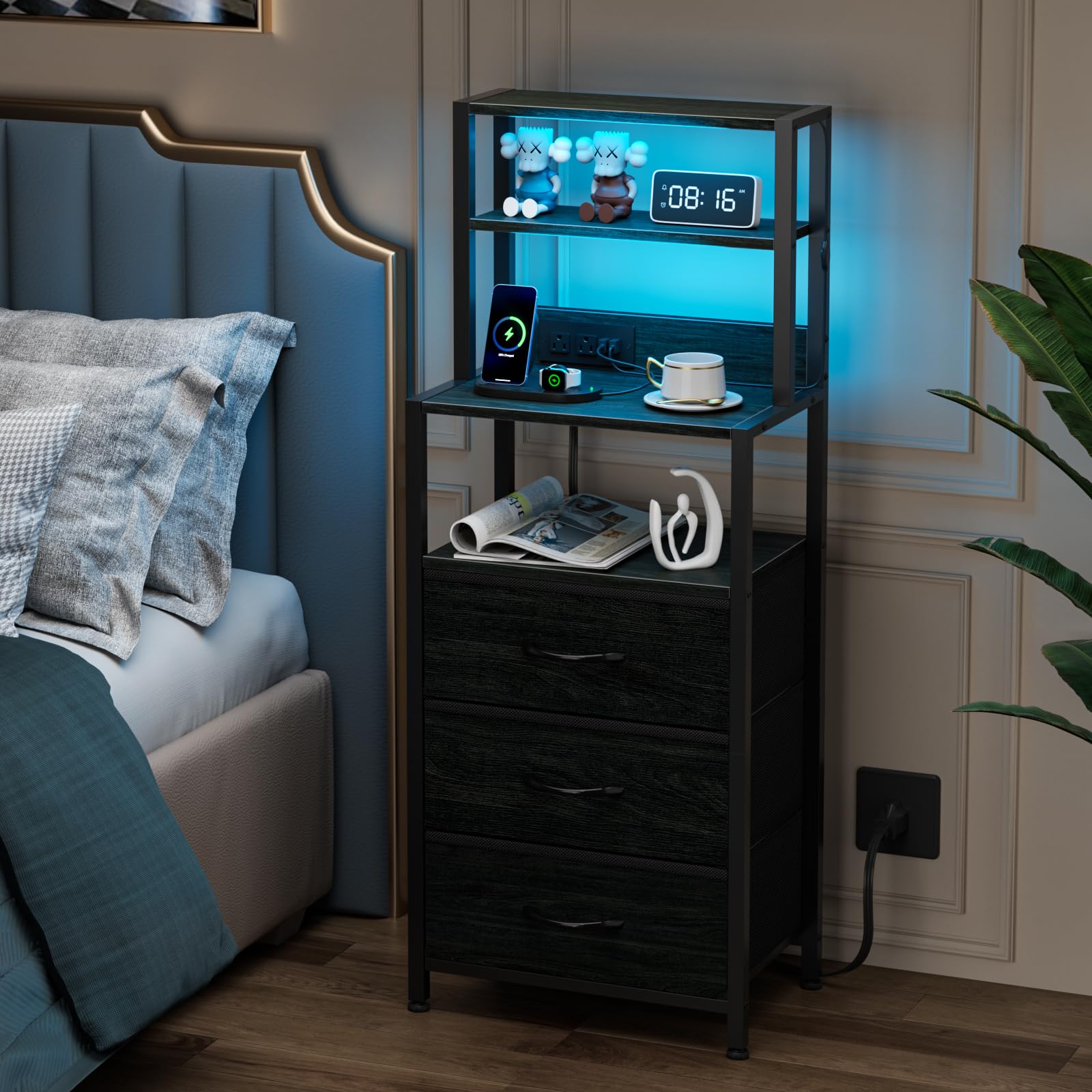 Second shelf holds up to 20 pounds and fourth shelf up to 50 pounds