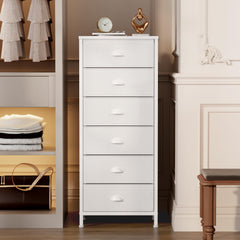 Furnulem six-drawer fabric dresser in bedroom setting