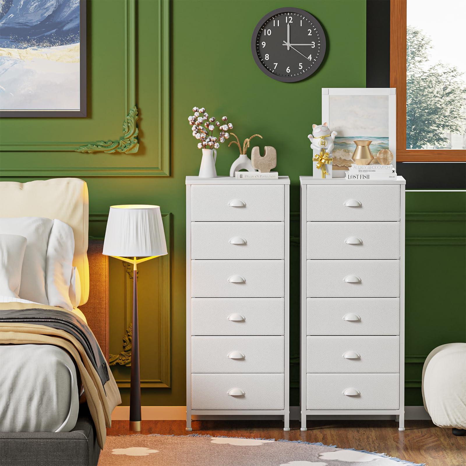 Bedroom entryway storage solution by Furnulem dresser