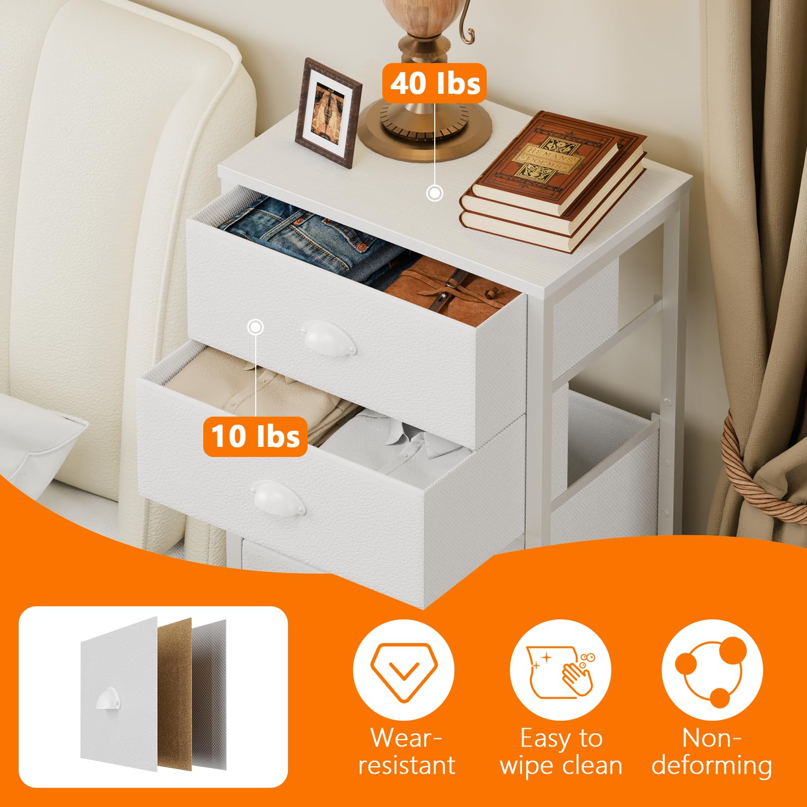 Compact vertical dresser designed for small spaces