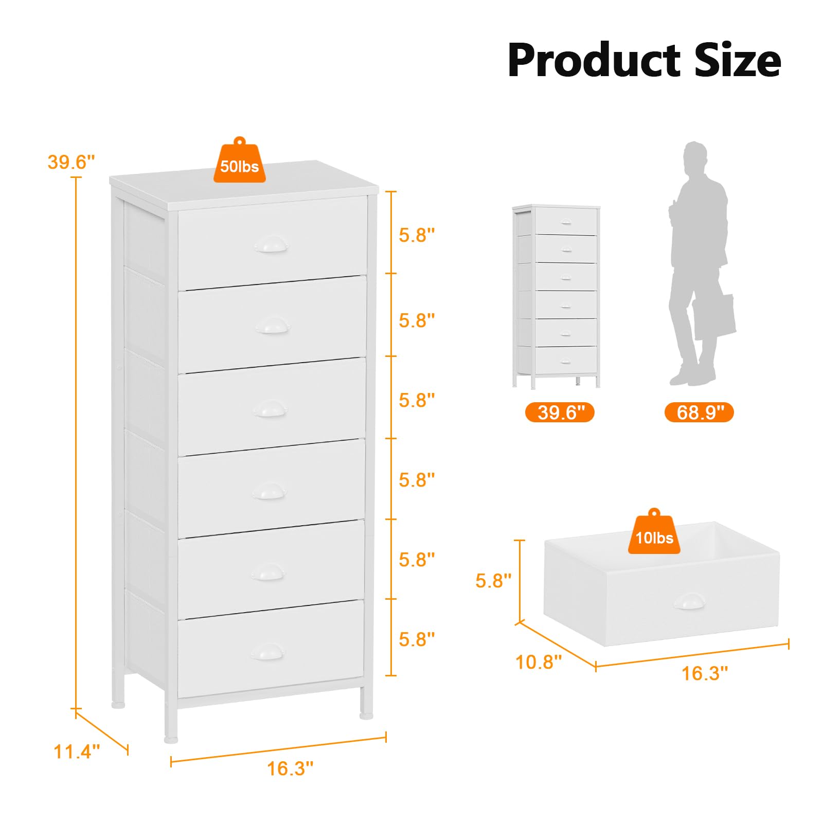 Dresser highlighting reinforced steel frame construction