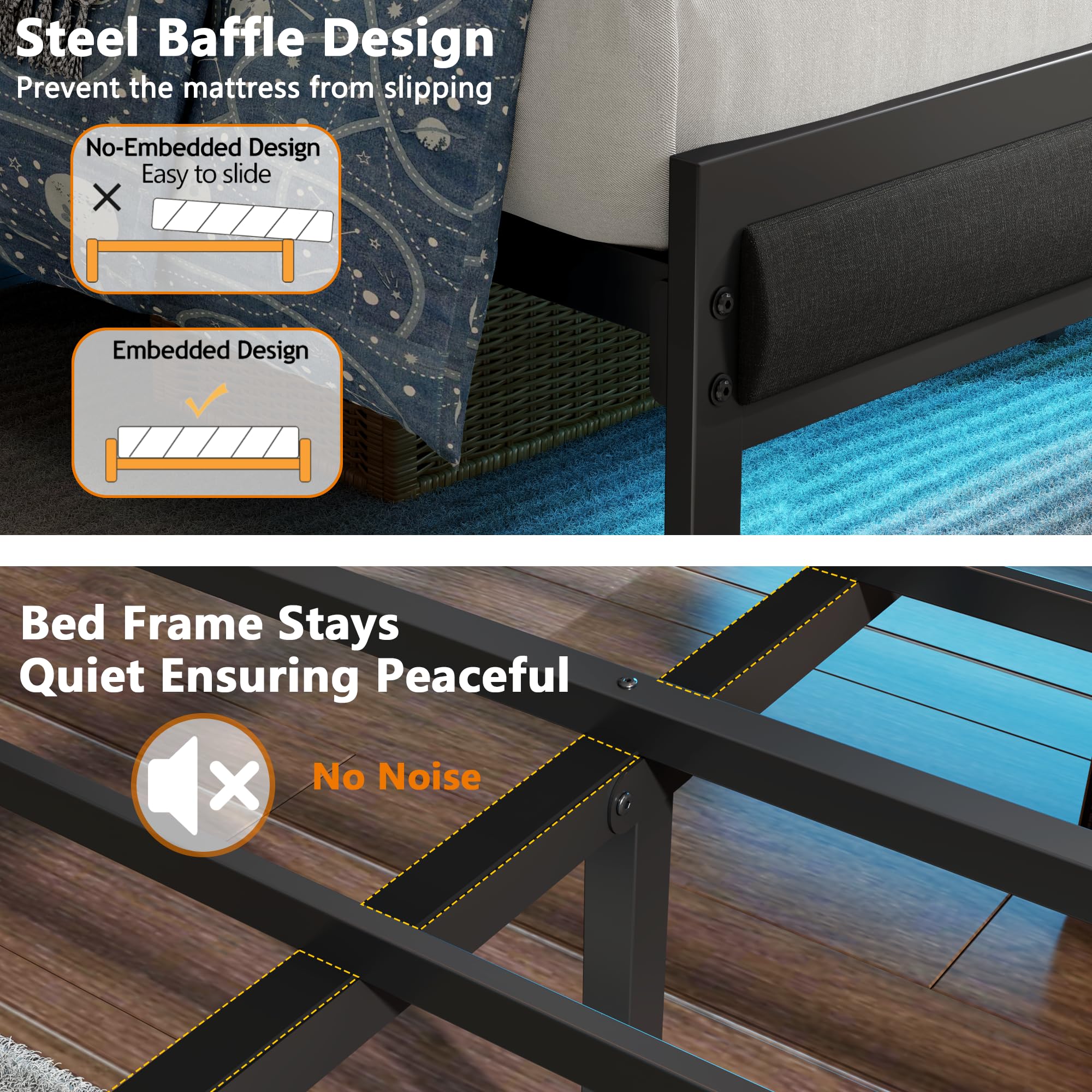 Industrial minimalist metal frame with simple assembly instructions