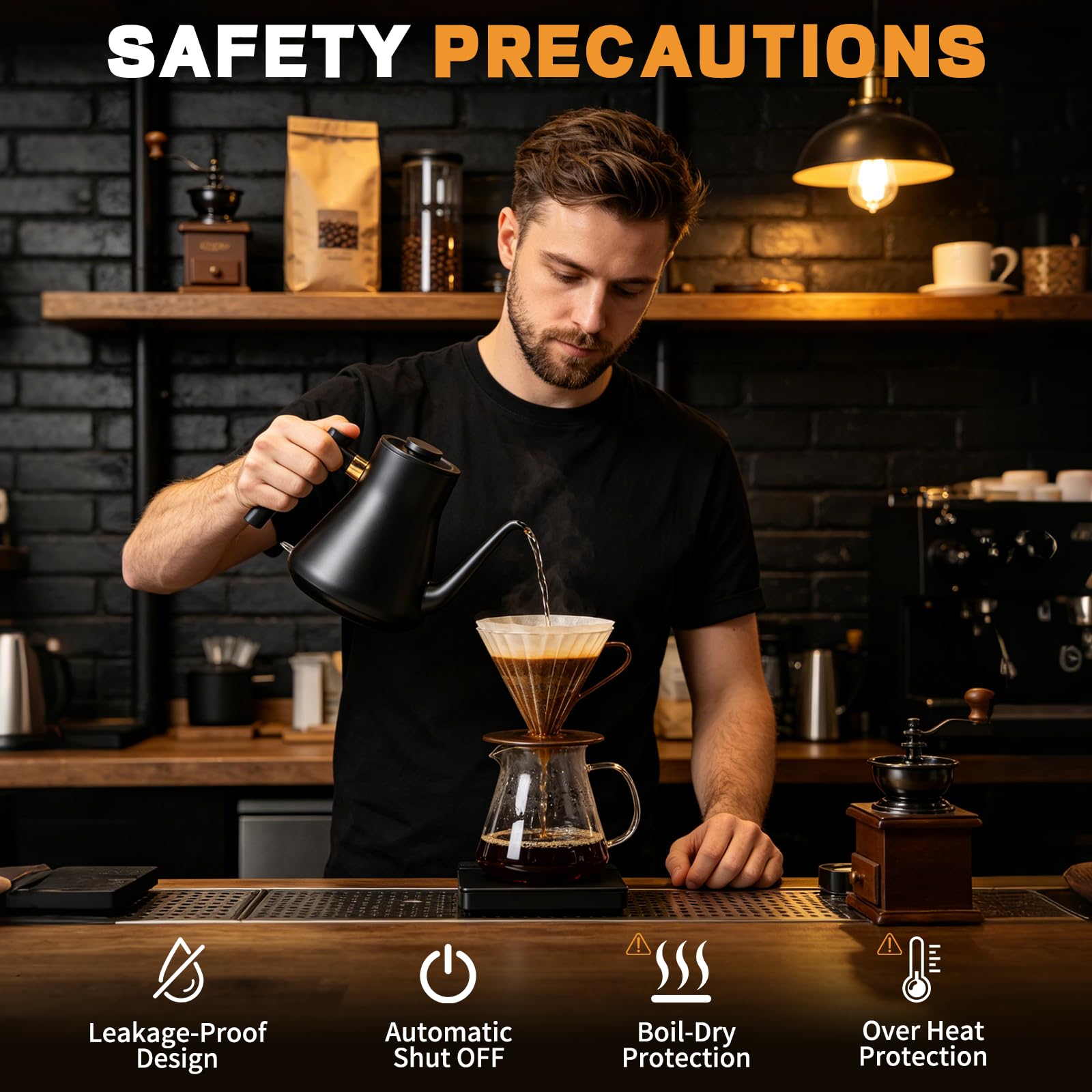 Gooseneck spout for precise pour control on FuseBrew kettle