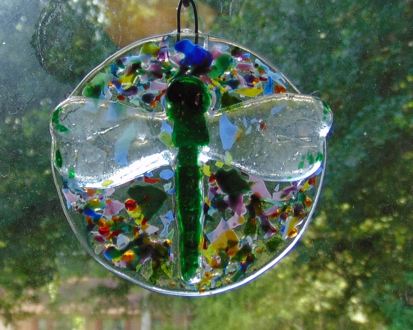Green dragonfly sun catcher 2.75 to 3 inches image