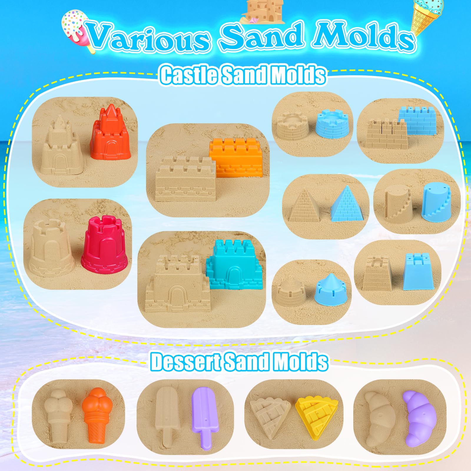 Two beach shovels and two beach rakes for sand play
