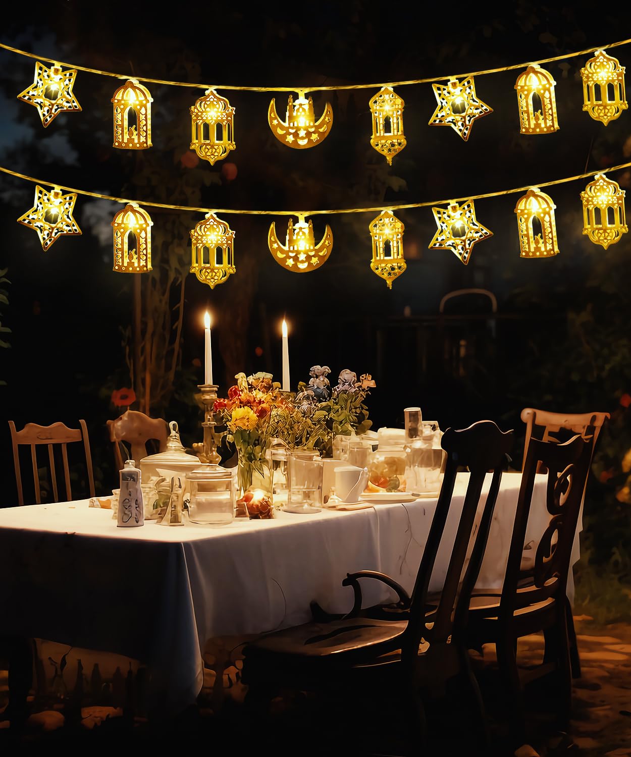 Outdoor ramadan decor lights for trees and patios