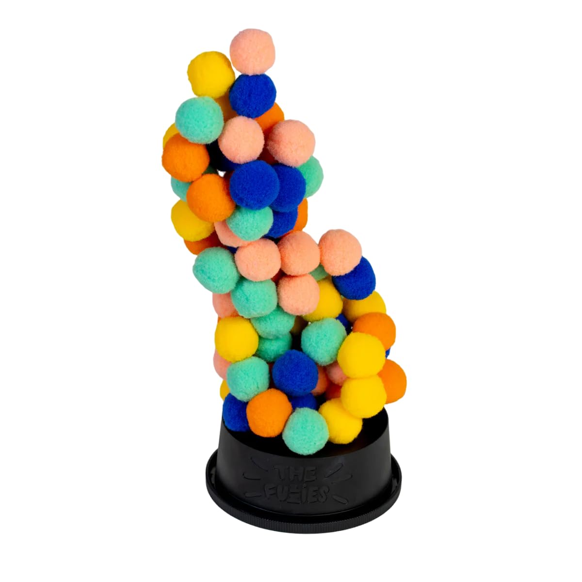 2-4+ players enjoy The Fuzzies Stacking Game with a soft fuzzball tower
