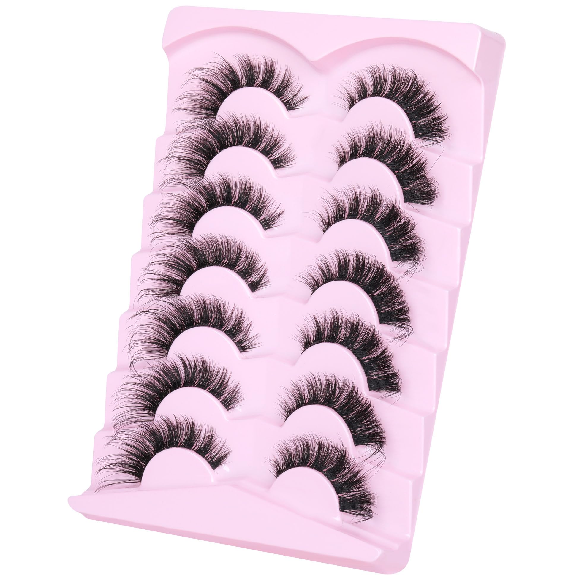Invisible band cat eye lashes set 7 pairs