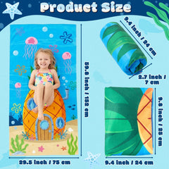 Blue Ocean Under The Sea design towel for children
