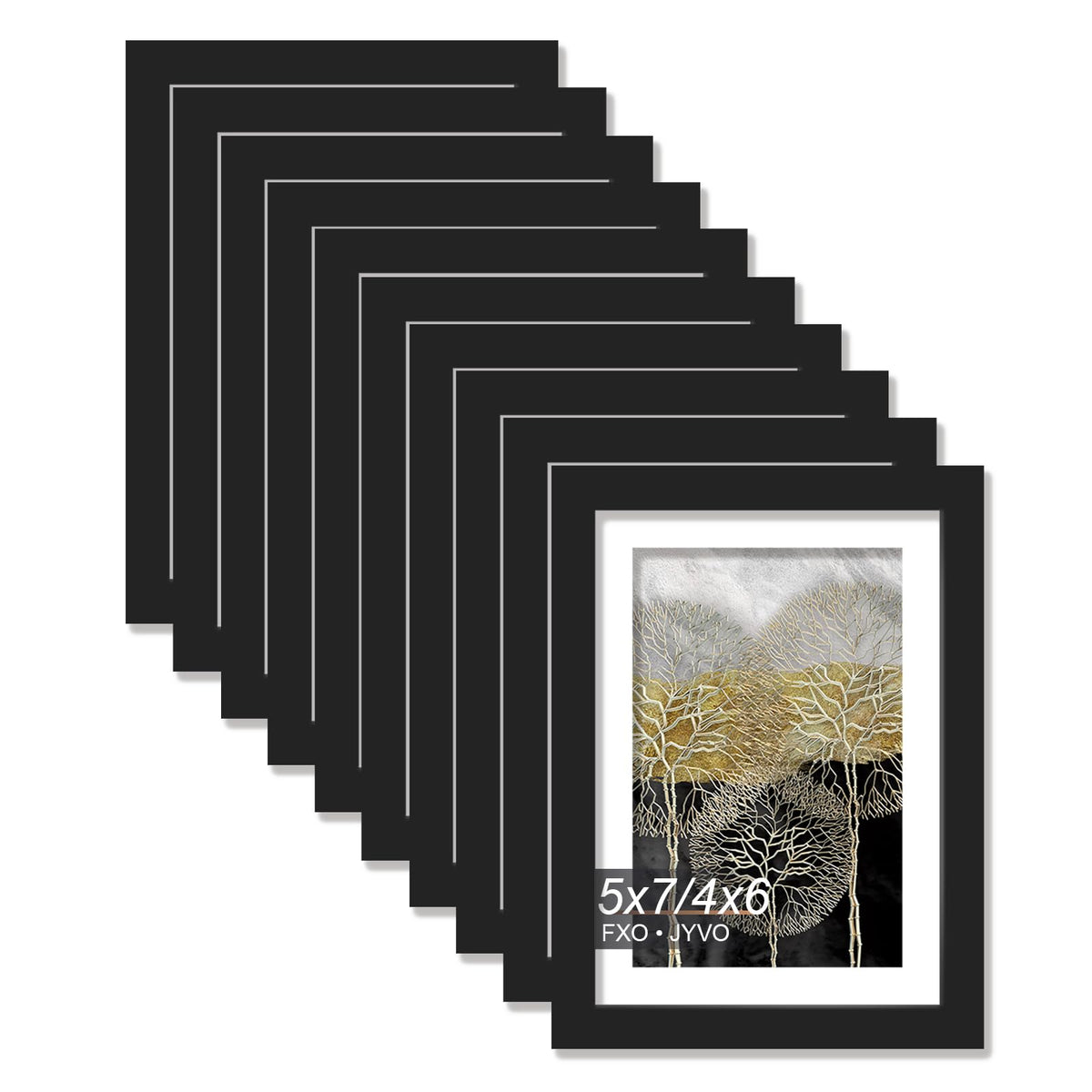 FXO JYVO 5x7 black picture frame for wall display