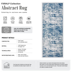 Blue abstract design FXRHLP rug 3x14 size
