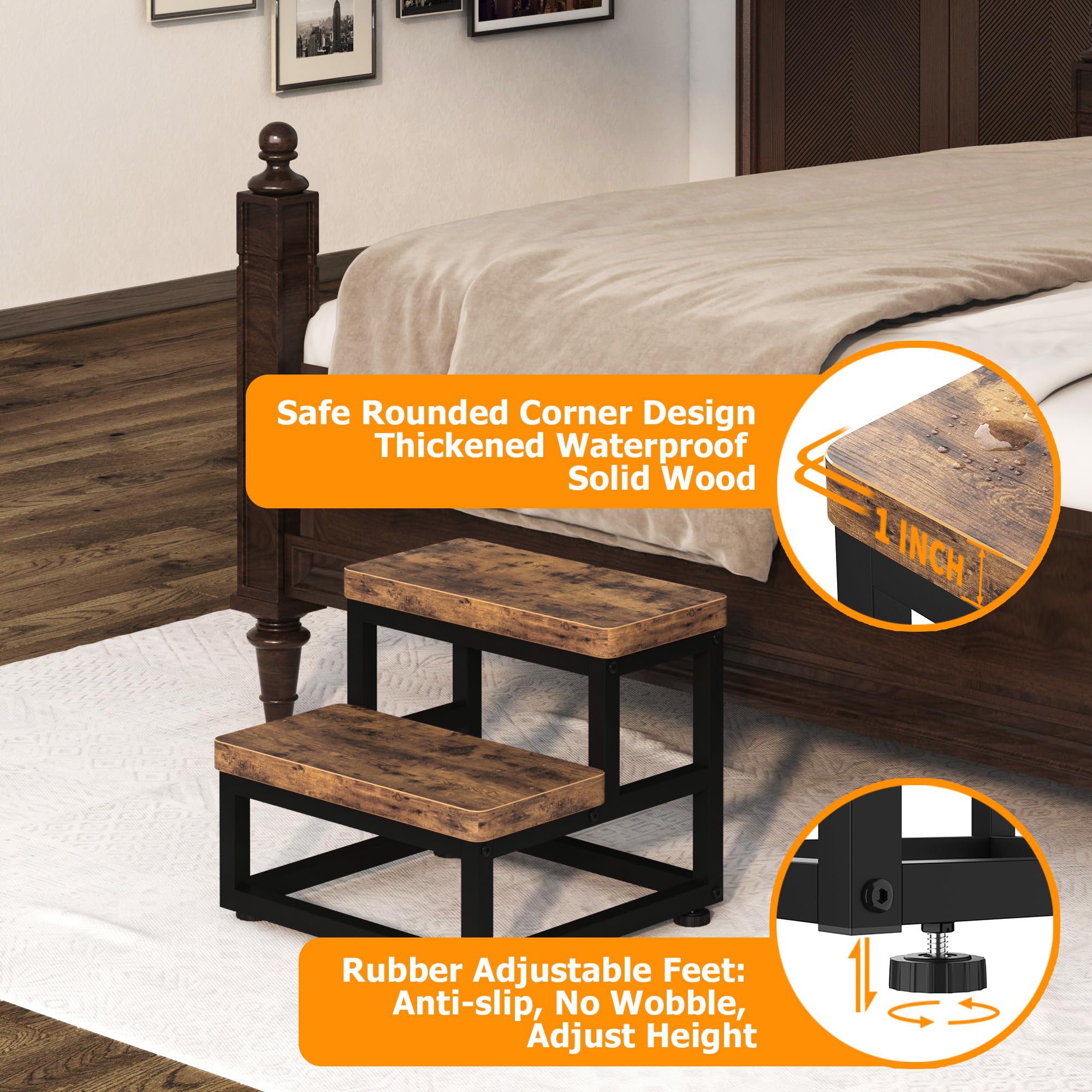 FYGUES bedside stool with non-slip feet close up