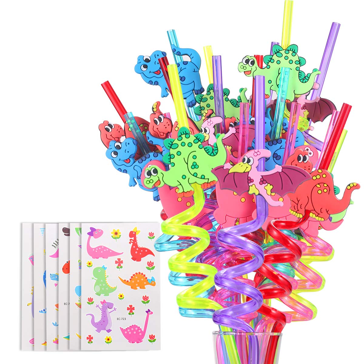 FZR Legend 24 reusable dinosaur straws